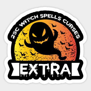 25c witch spells curses Extra Halloween Sticker